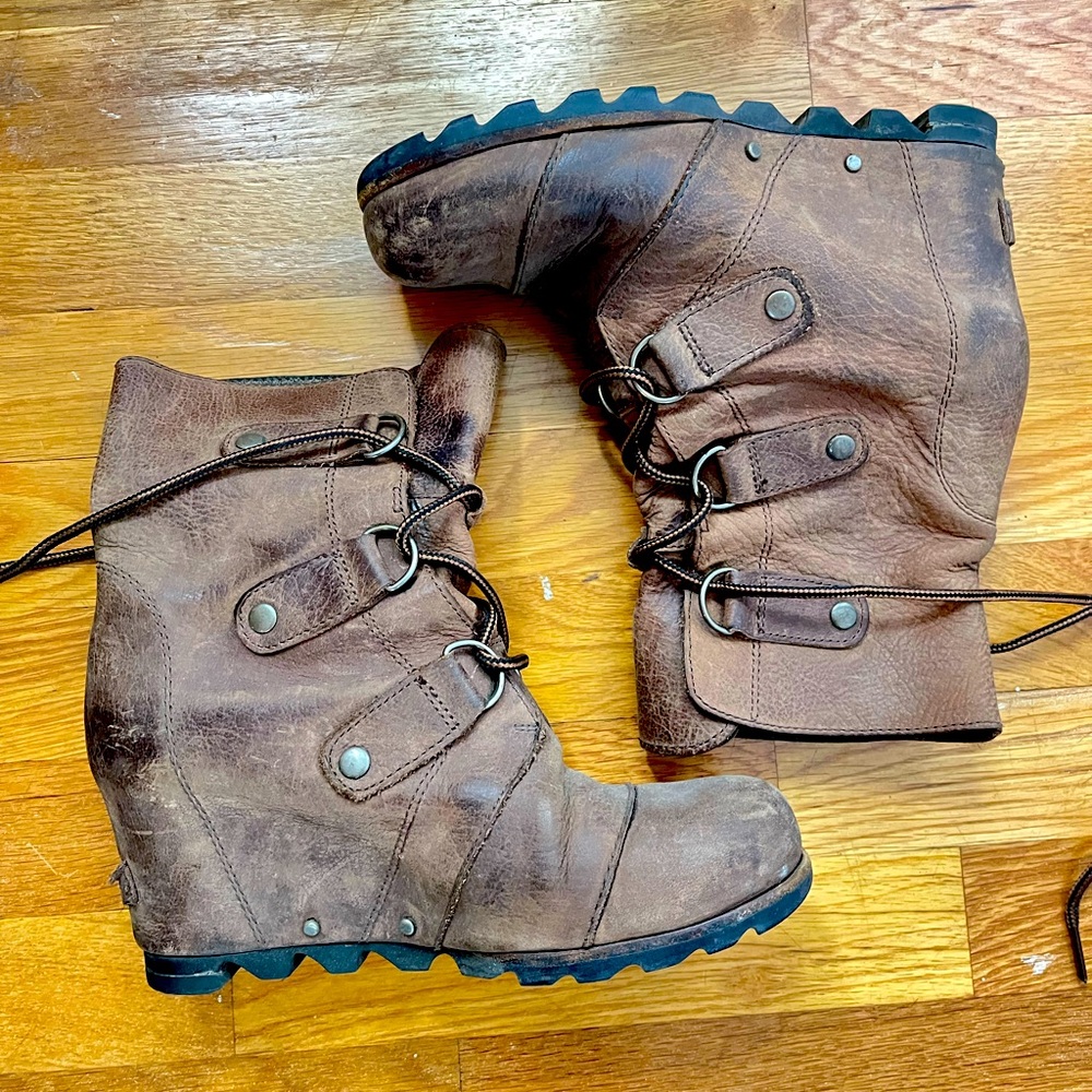 Sorel Joan of Arctic Leather Wedge Women's Boots